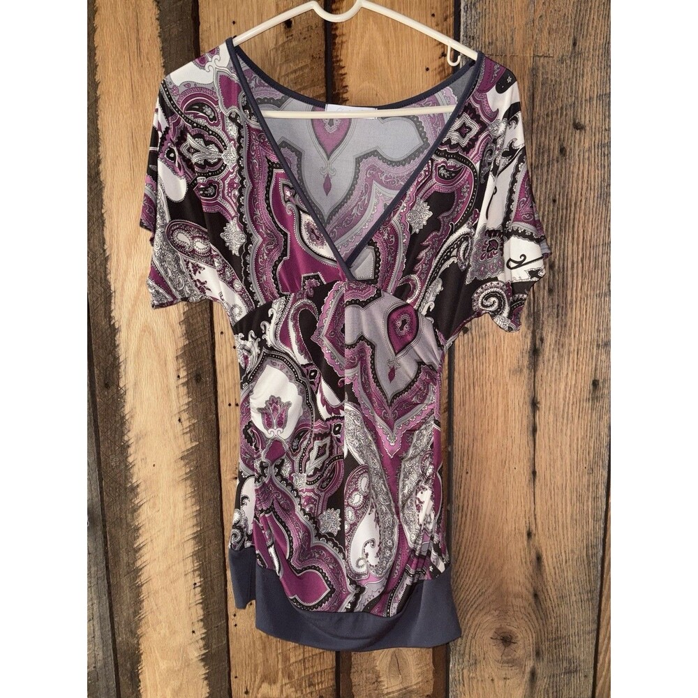 Charlotte Russe Cinched Waist Y2K Patterned Top